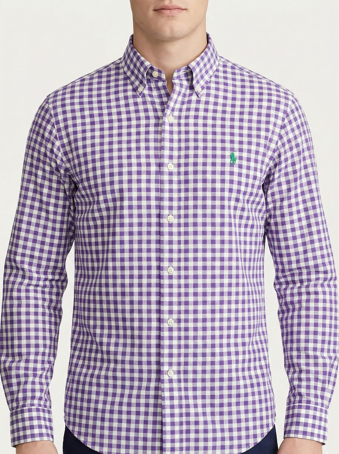 Camisa Manga Longa Xadrez Roxa Polo Ralph Lauren