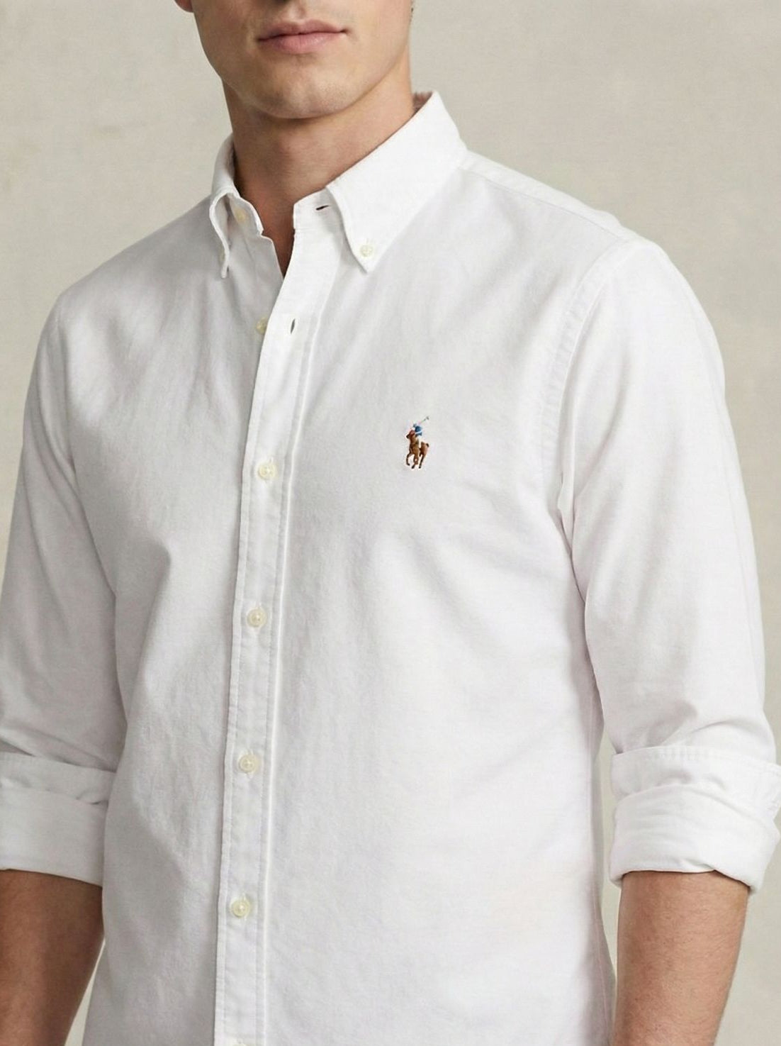 Camisa Manga Longa Branca Polo Ralph Lauren