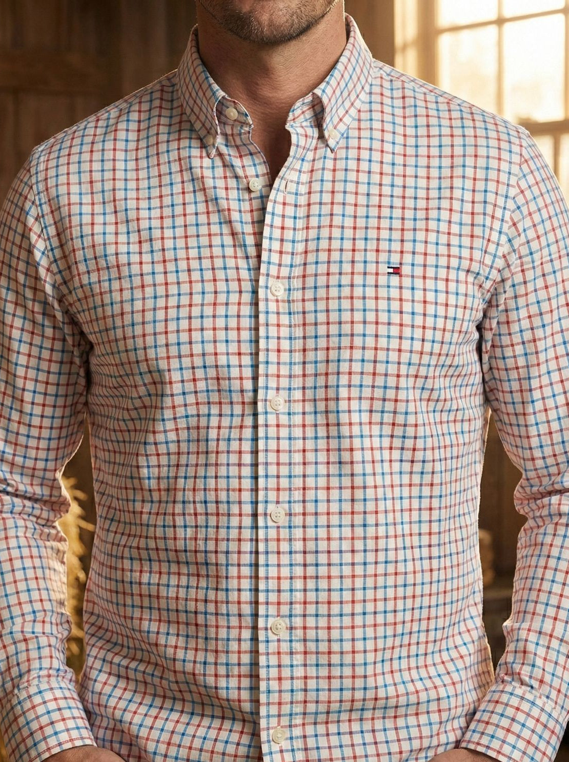 Camisa Manga Longa Xadrez Tommy Hilfiger