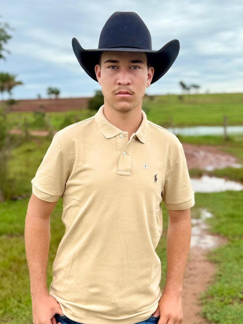 Camiseta Gola Polo Bege Polo Ralph Lauren