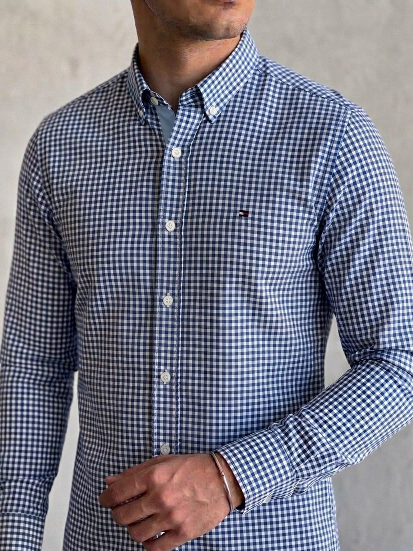 Camisa Manga Longa Tommy Hilfiger Azul Marinho