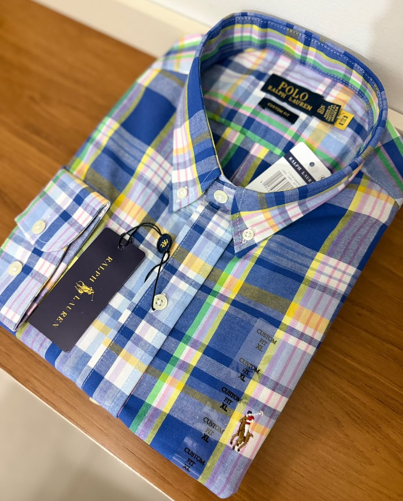 Camisa Polo Ralph Lauren Xadrez Americano Azul
