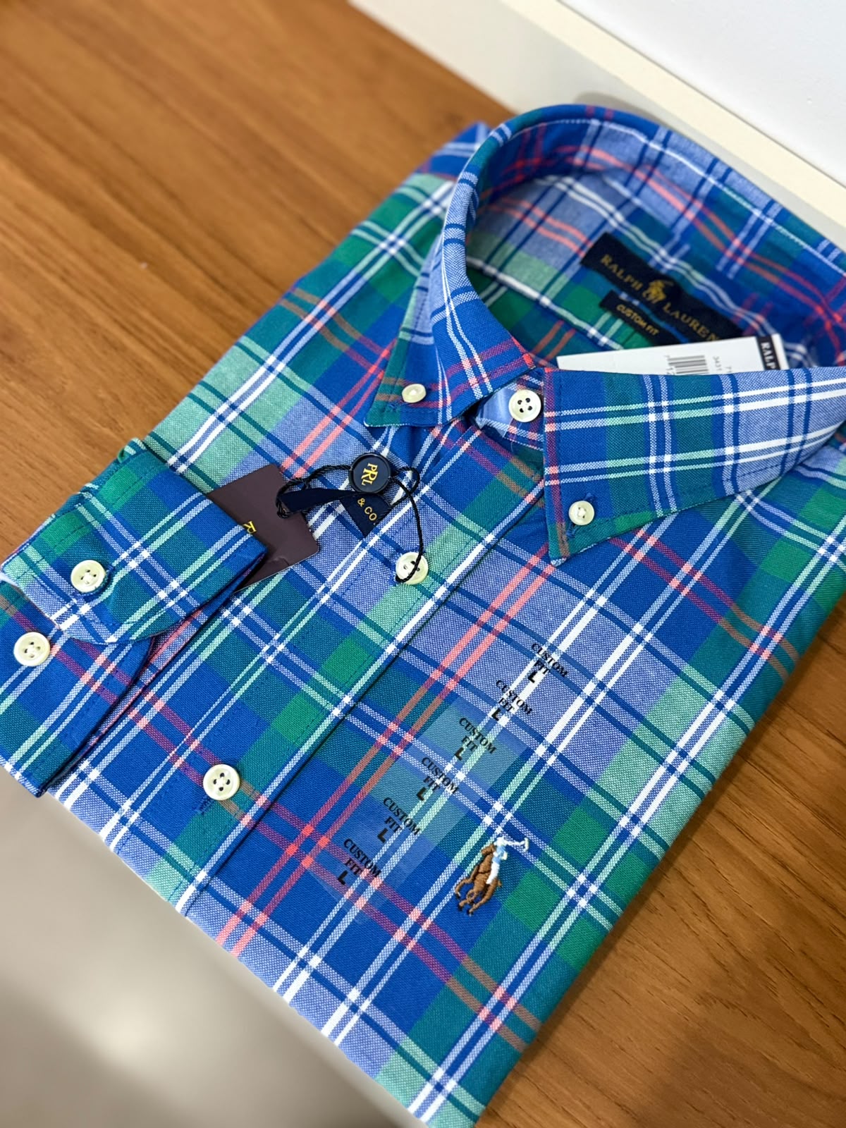 Camisa Manga Longa Xadrez Americano Azul e Verde