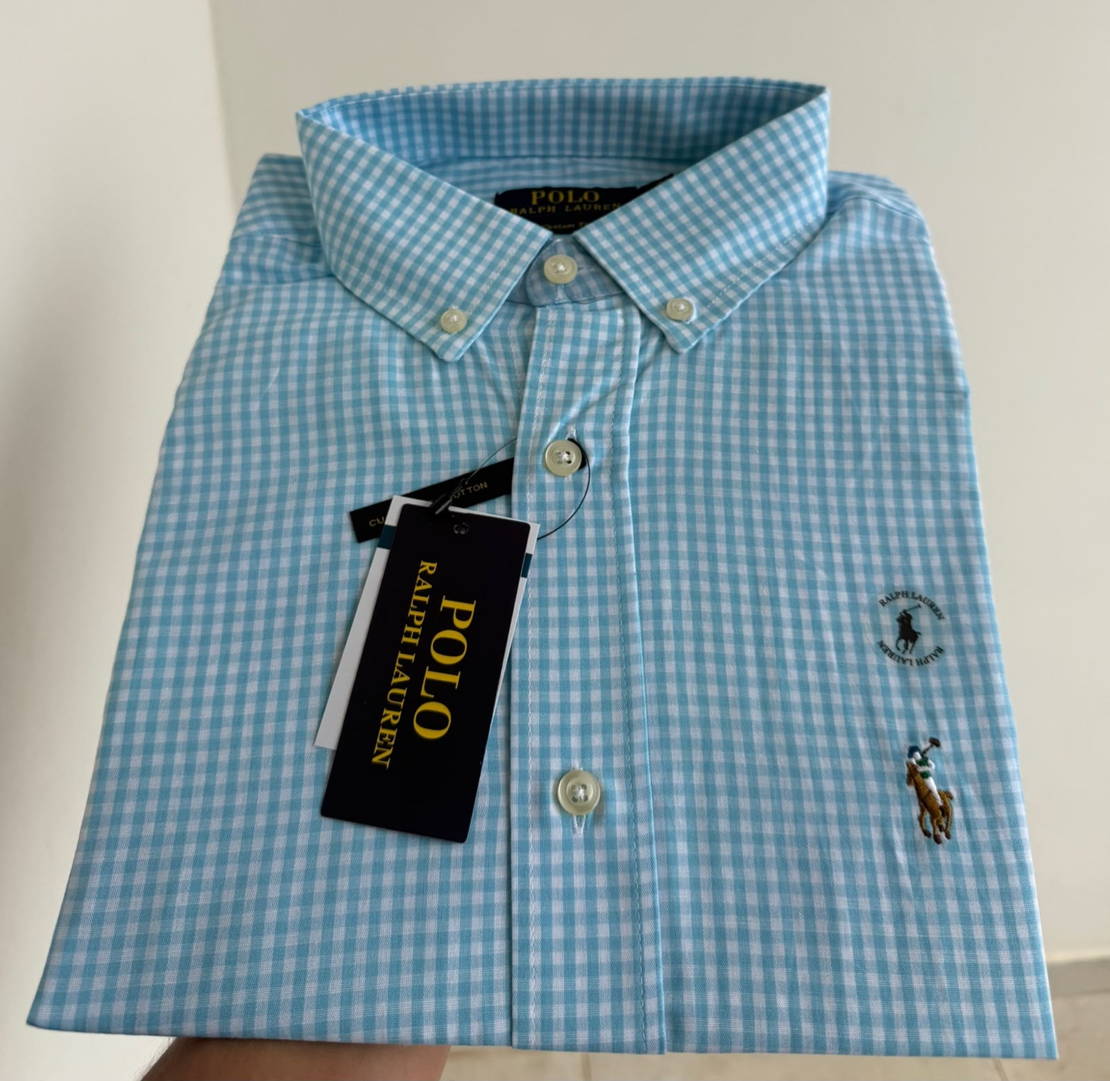 Camisa Manga Curta Polo Ralph Lauren Azul Claro