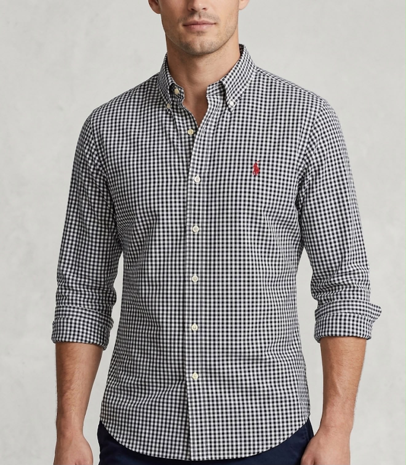 Camisa Manga Longa Polo Ralph Lauren Microxadrez Preto