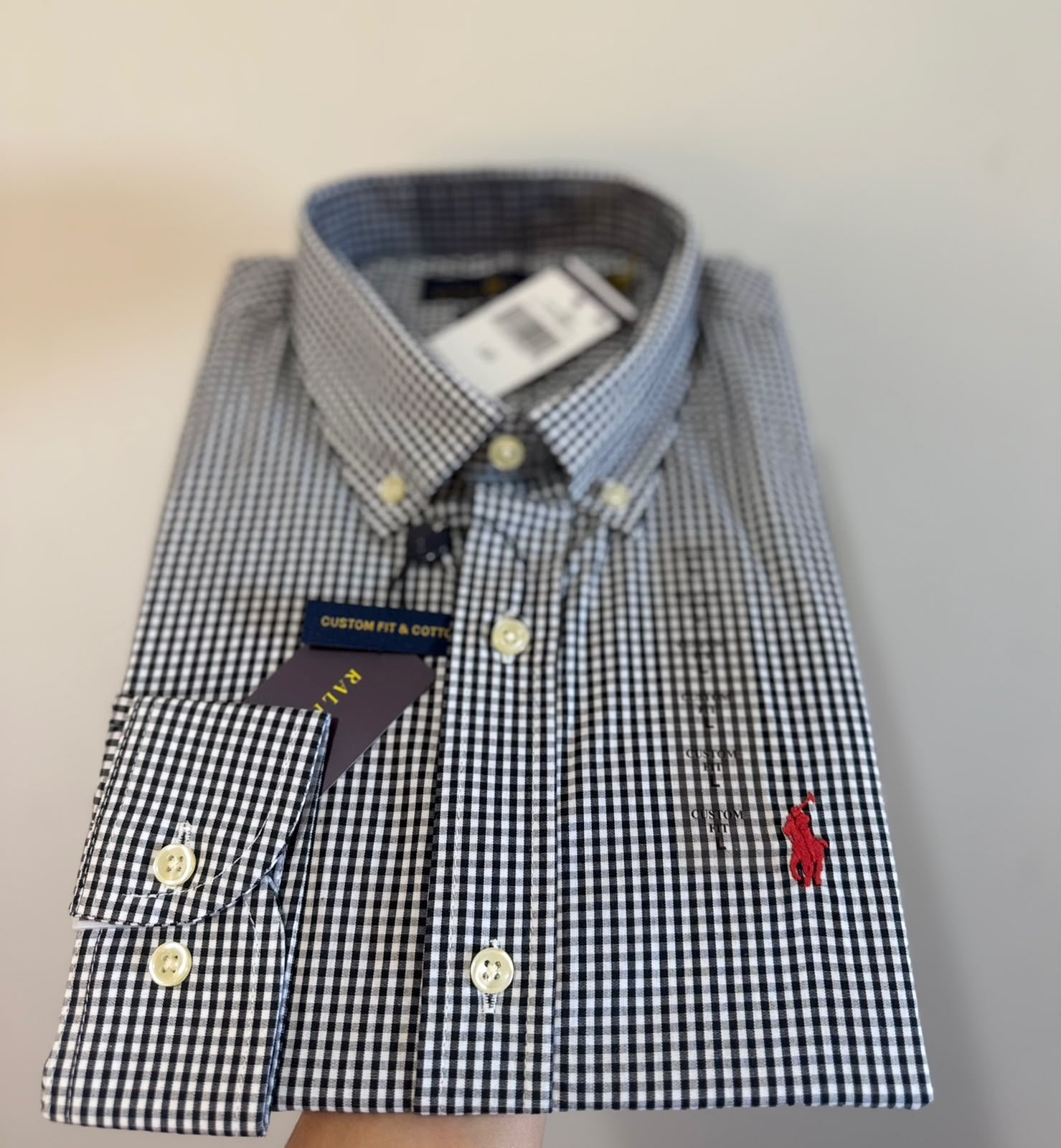 Camisa Manga Longa Polo Ralph Lauren Microxadrez Preto