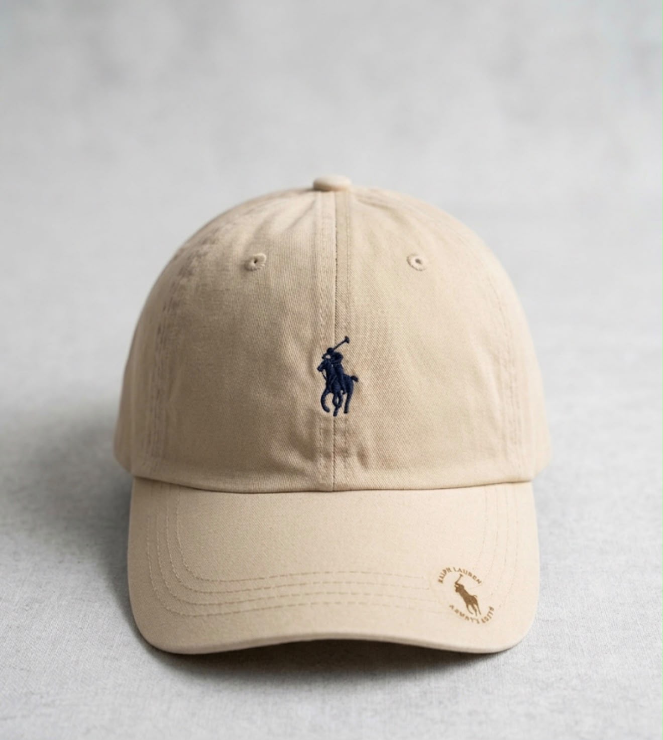 Boné Polo Ralph Lauren Azul Marinho Bege Claro