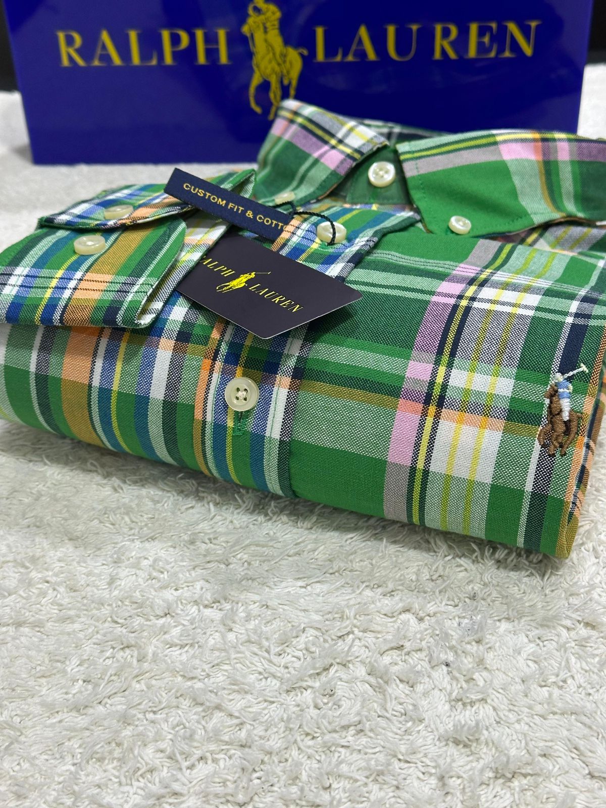 Camisa Manga Curta Americana Tecido Oxford Polo Ralph Lauren