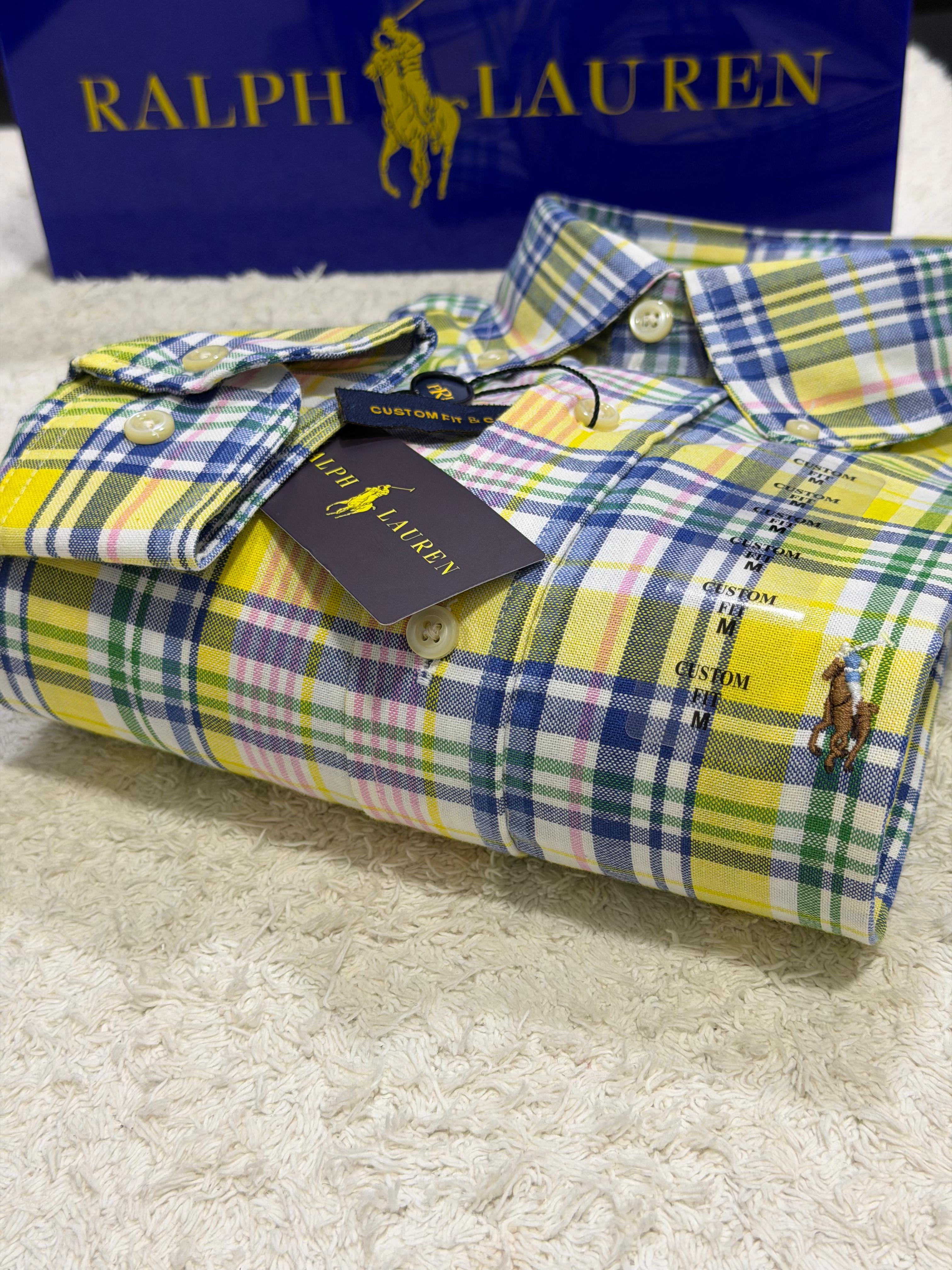 Camisa Manga Longa Americana Amarela Polo Ralph Lauren