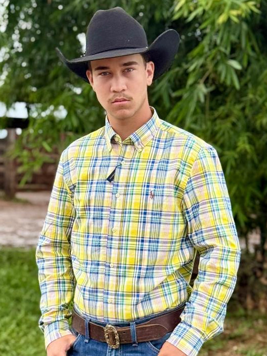 Camisa Manga Longa Americana Amarela Polo Ralph Lauren